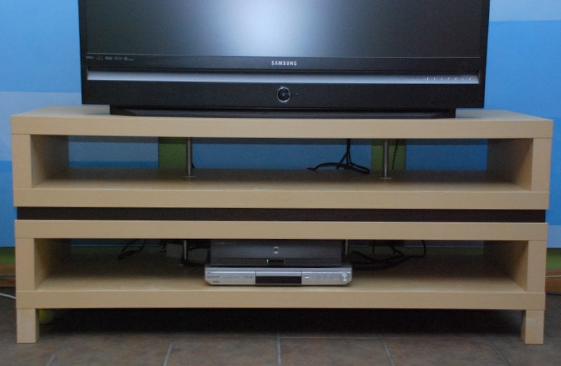 adding a spacer to the lack tv bench