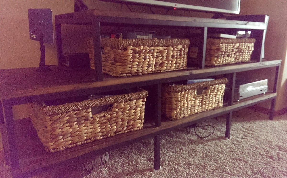 Wood + VITTSJO Industrial Media Console