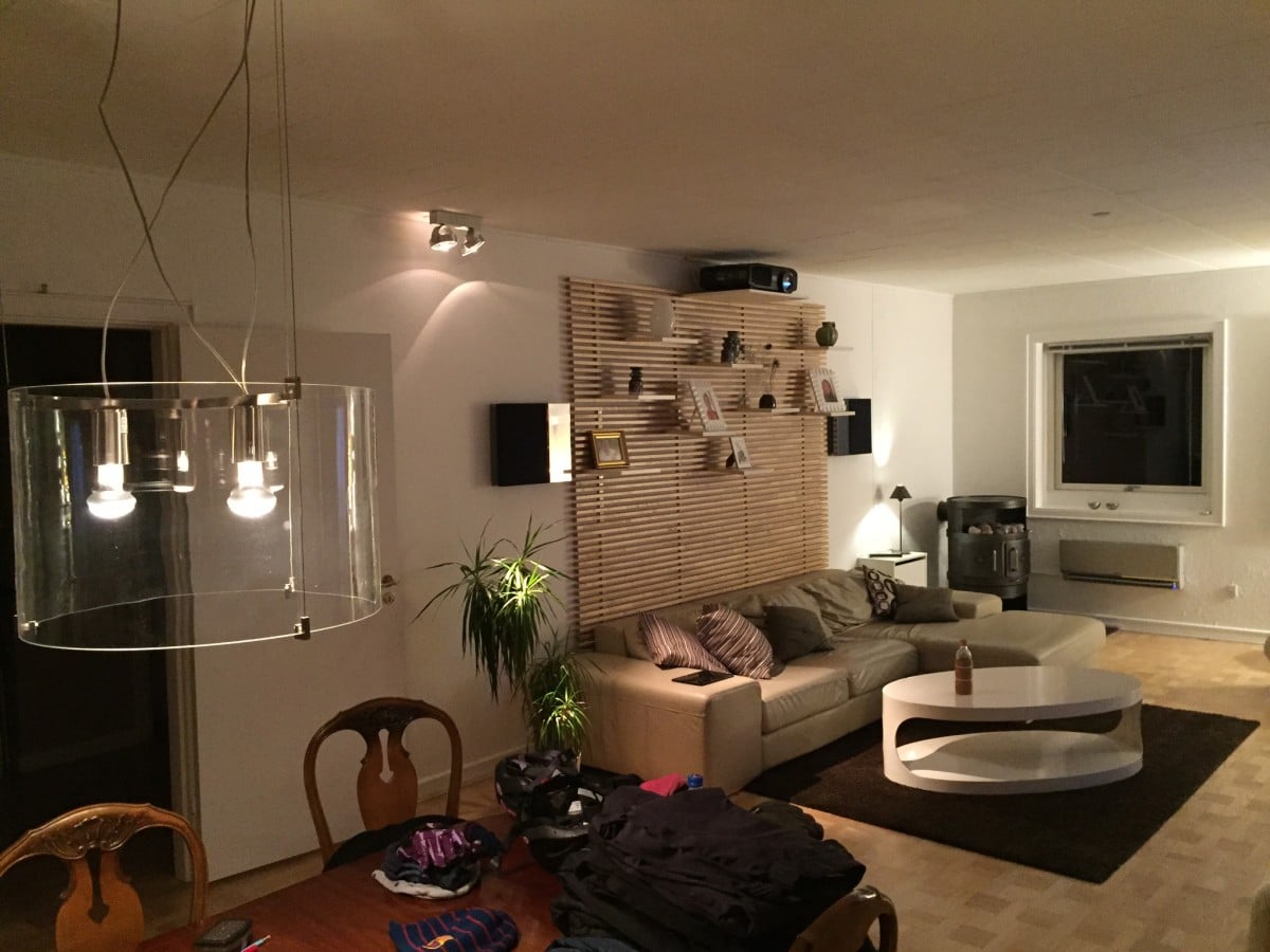 Living room home cinema: My stylish projector mount and hidden surround receiver