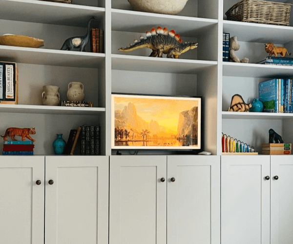 built in billy bookcase with tv