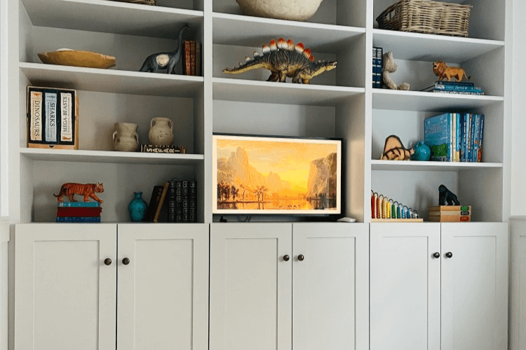 built in billy bookcase with tv