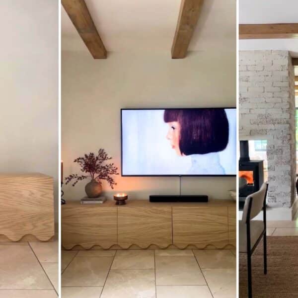 scalloped TV stand IKEA BESTA media unit hack