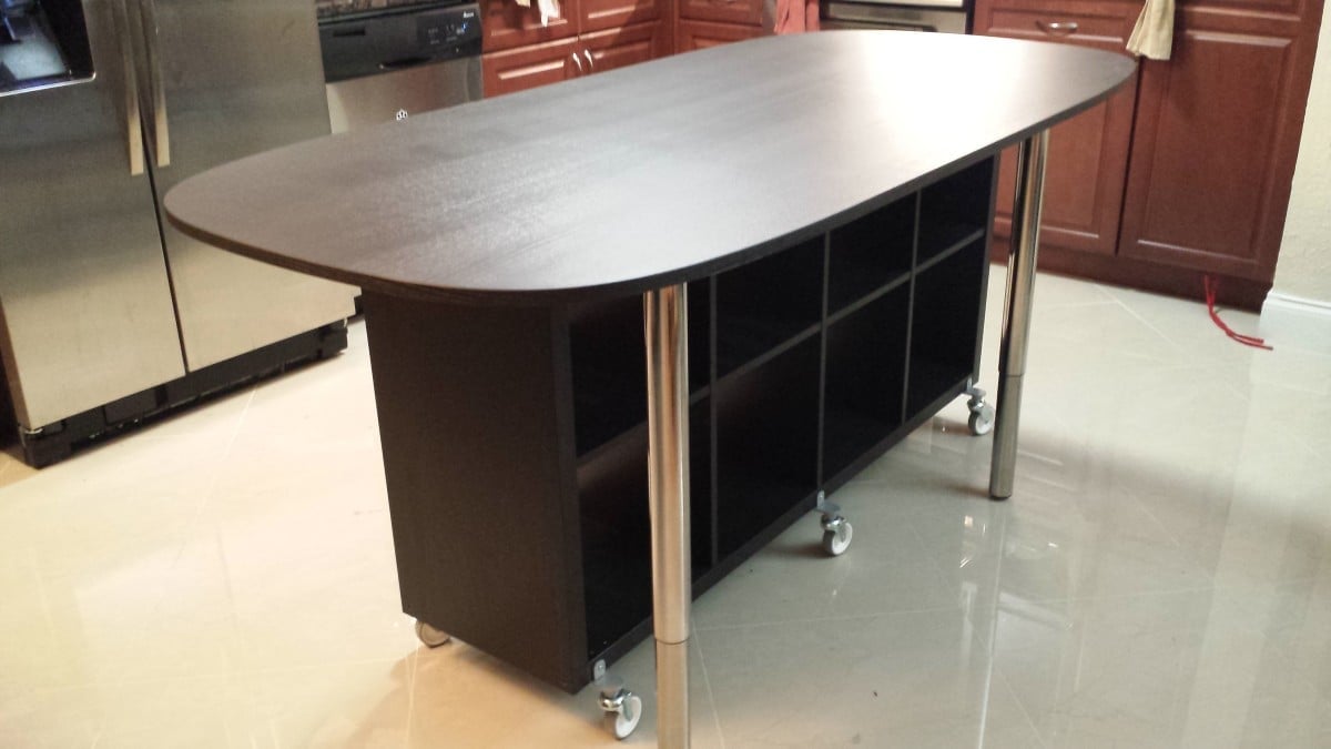 20160316_210518 - IKEA Hackers kitchen island with round table top