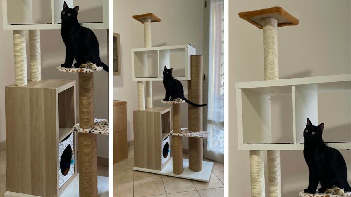 cat-tower-for-large-cats-4-1200x675 - IKEA Hackers cat tree hack with IKEA kallax