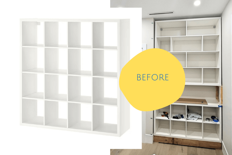 kallax-built-in-before - IKEA Hackers KALLAX built in bookcase