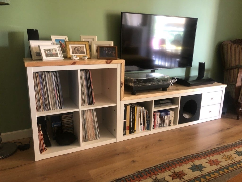 kallax-tv-unit-11 - IKEA Hackers TV stand and vinyl storage