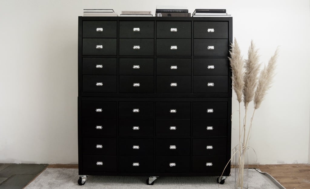 modern-library-card-catalog-cabinet-7 - IKEA Hackers apothecary style KALLAX
