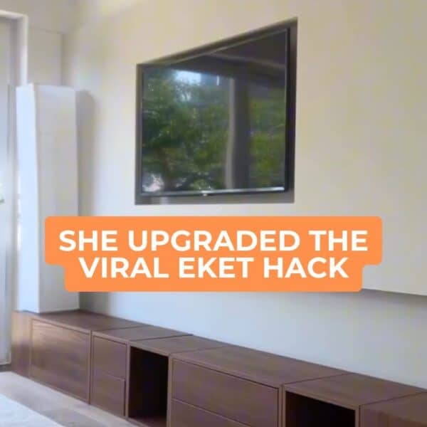 DIY IKEA EKET sideboard with built-in lamp